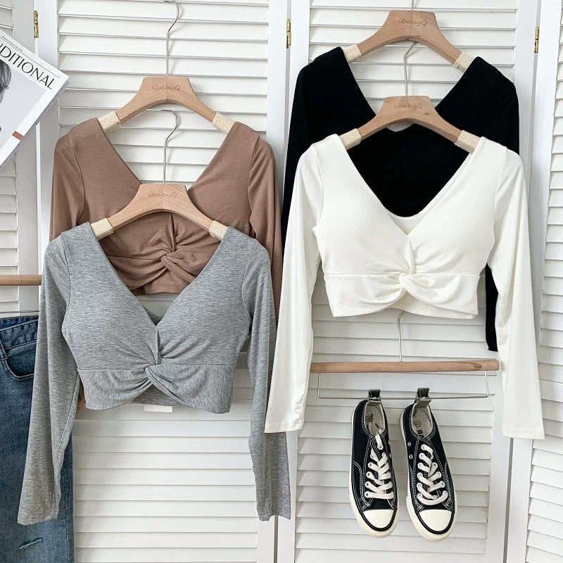 Dallas Front Knot Built-In Bra Top
